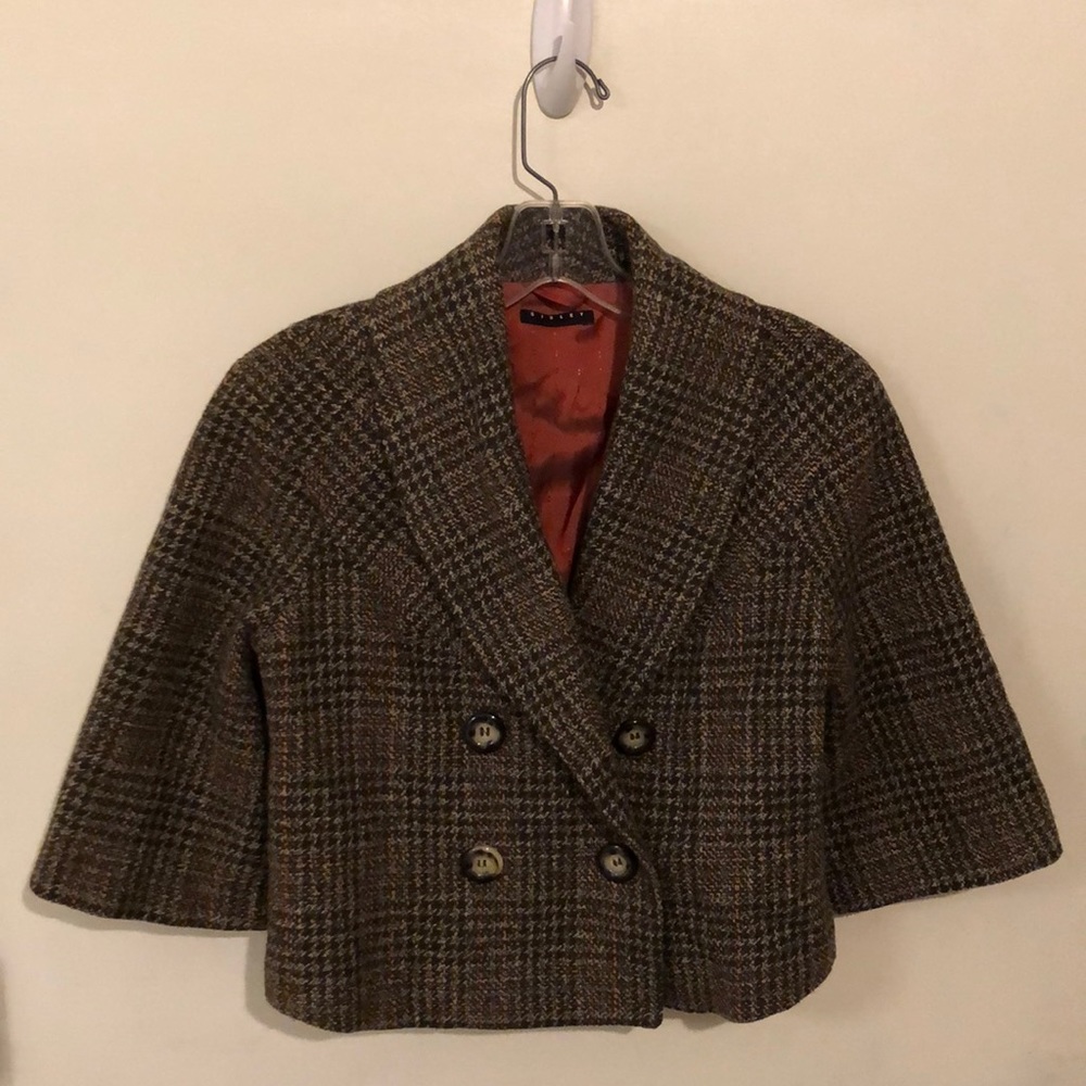 Sisley 3/4 sleeve cropped wool blazer